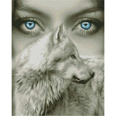 Купити Алмазна мозаїка на підрамнику. Очі вовка (40 х 50 см, набір для творчості, картина стразами)  в Україні