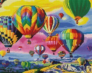 Купить Алмазная вышивка 40x50 см. Воздушные шары Каппадокия  в Украине