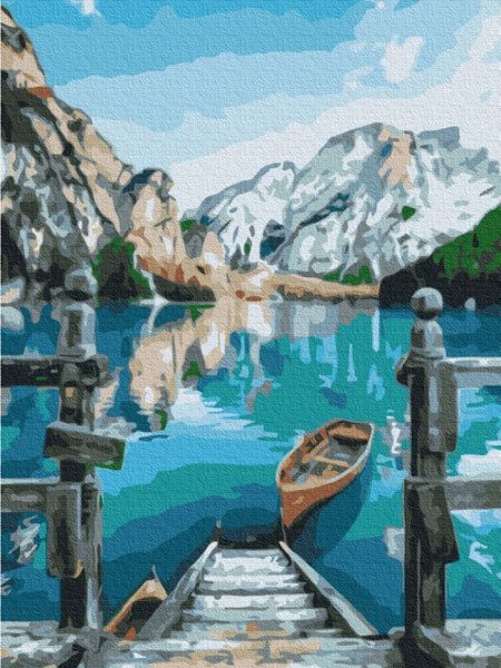Купить Картина по номерам без коробки Лодка у озера  в Украине