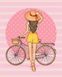 Картина по номерам без коробки Девушка с велосипедом, Без коробки, 40 х 50 см