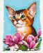 Картина за номерами без коробки Котик в квітах ©Anna Kulyk, Без коробки, 40 х 50 см